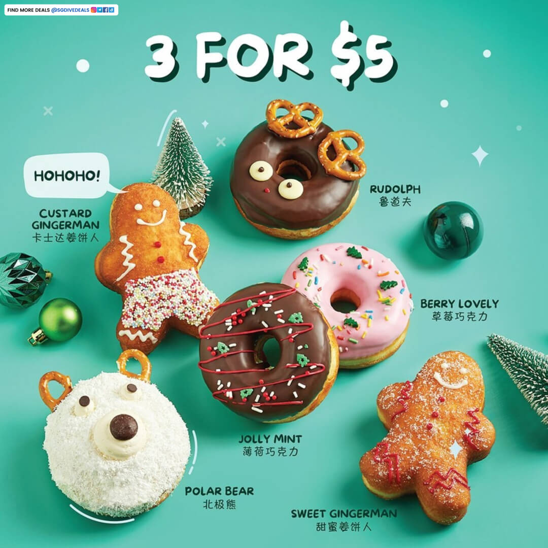BreadTalk,Christmas exclusive donuts 3 at $5.00
