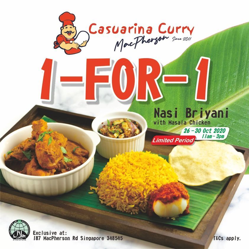 Casuarina Curry,1-FOR-1 Nasi Biryani with Masala Chicken