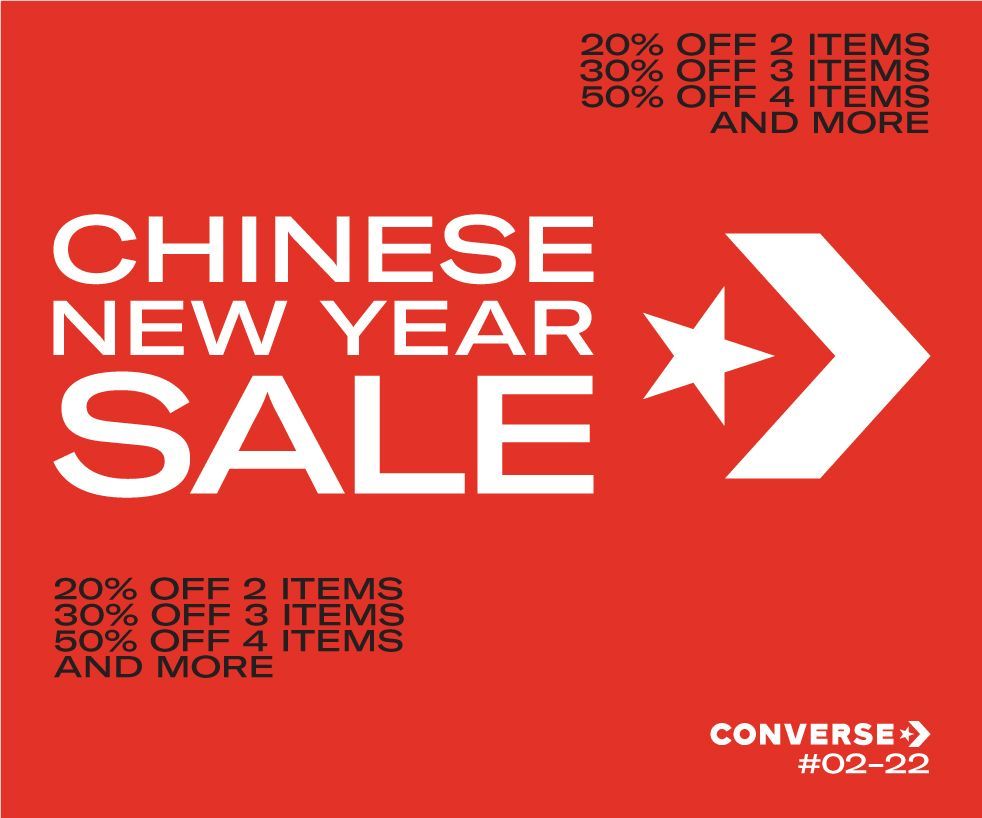 Converse,Up to 50% off for 4 items