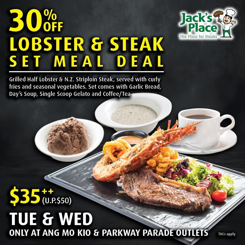 Jack's Place,30% off Lobster & Steak Set Meal