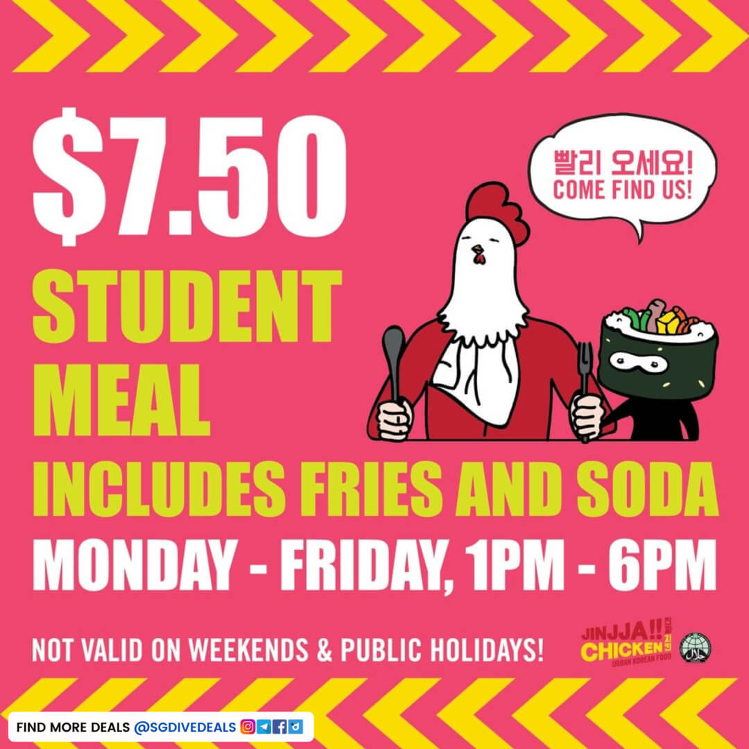 Jinjja Chicken,Student Meal only at $7.50
