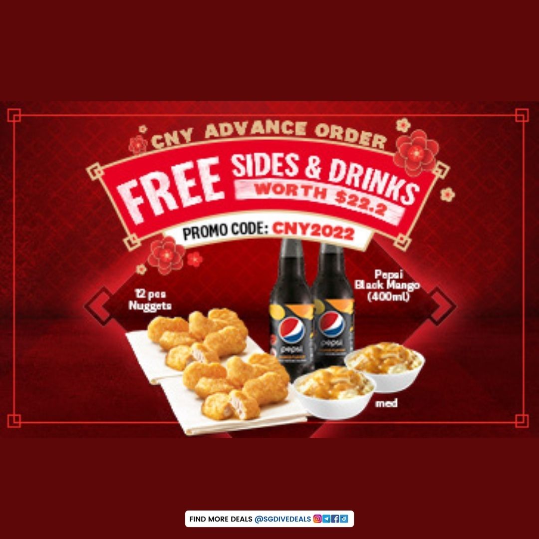 KFC,FREE SIDES FOR ADVANCE ORDER WITH MIN. $38 SP