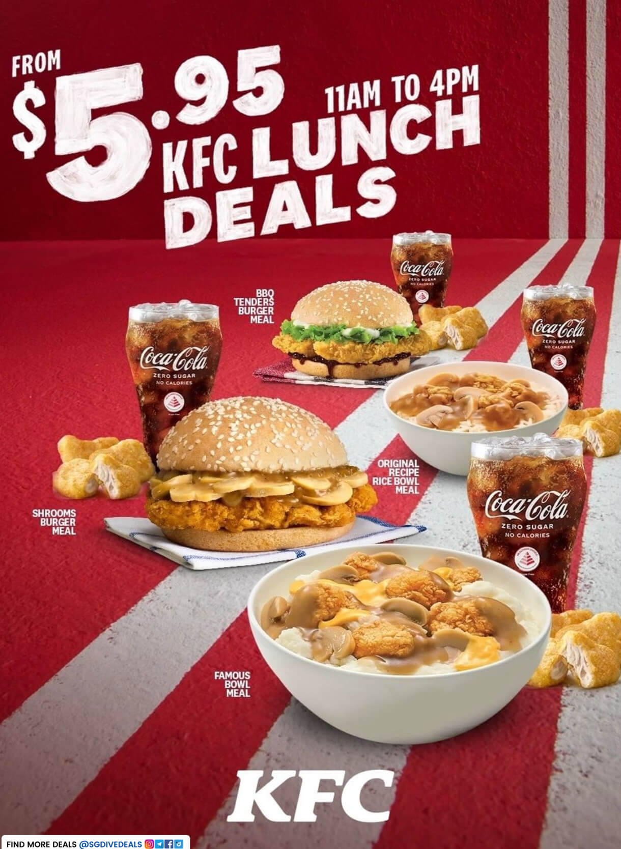 KFC,Enjoy lunch meal for just $5.95