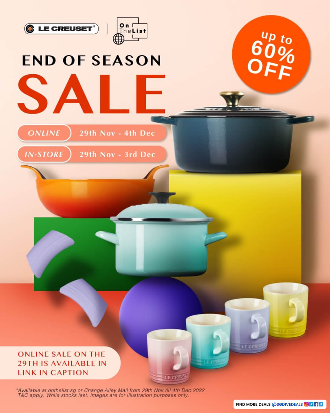 Le Creuset,End Of Season Sale up to 60% Off
