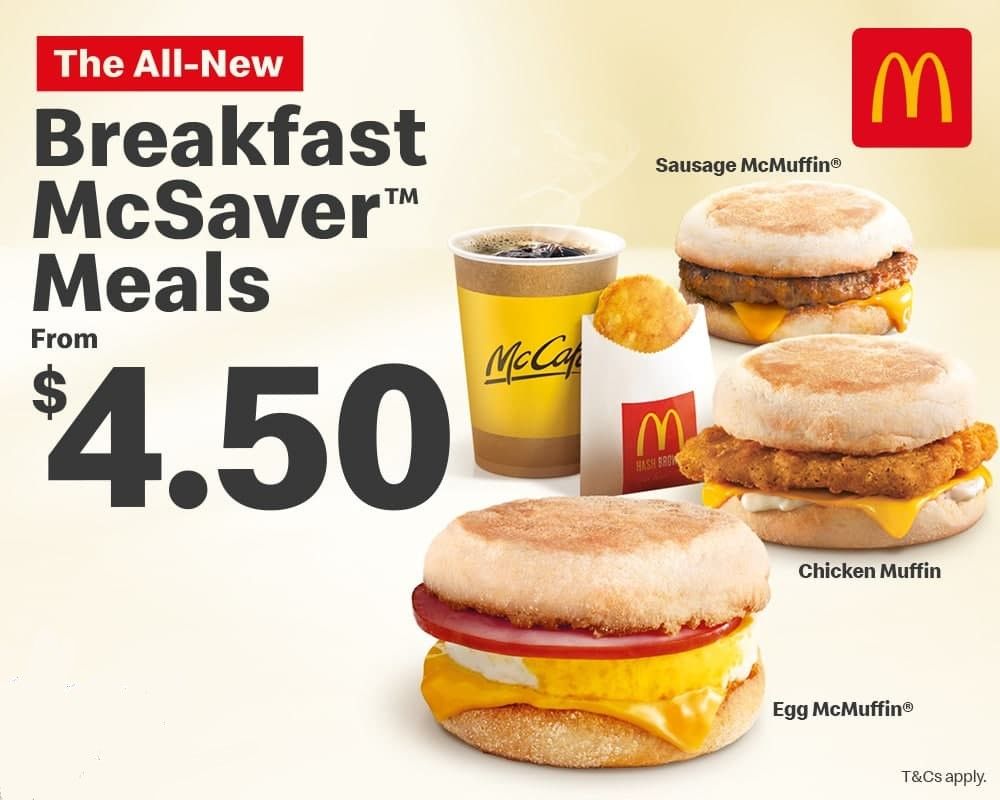 McDonald's,$4.50 Breakfast McSaver Meal