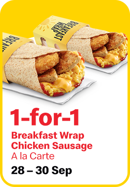 McDonald's,1-FOR-1 Breakfast Wrap Chicken Sausage 
