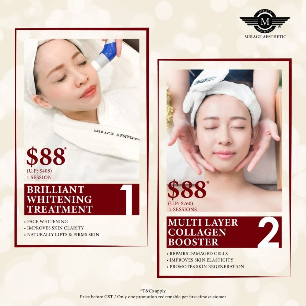 Mirage Aesthetic,$88 for Collagen Booster/Whitening