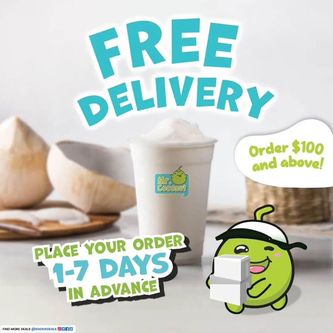 Mr Coconut,Get free delivery for order $100 and above