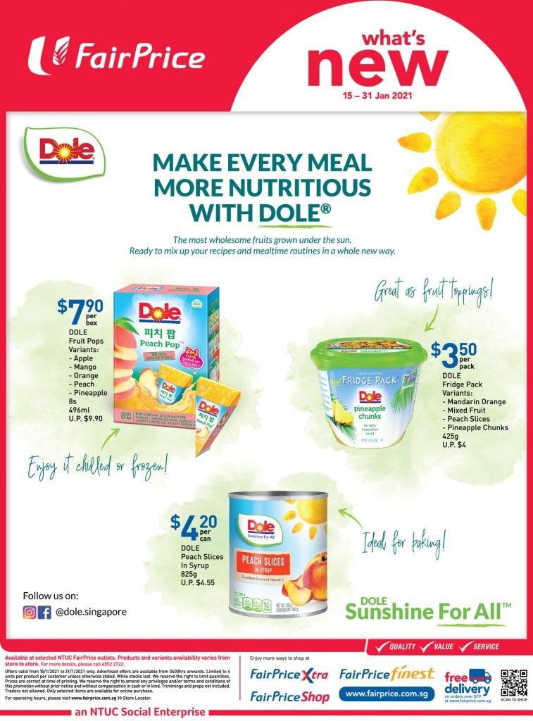 NTUC FairPrice,Dole Fruits Promotion