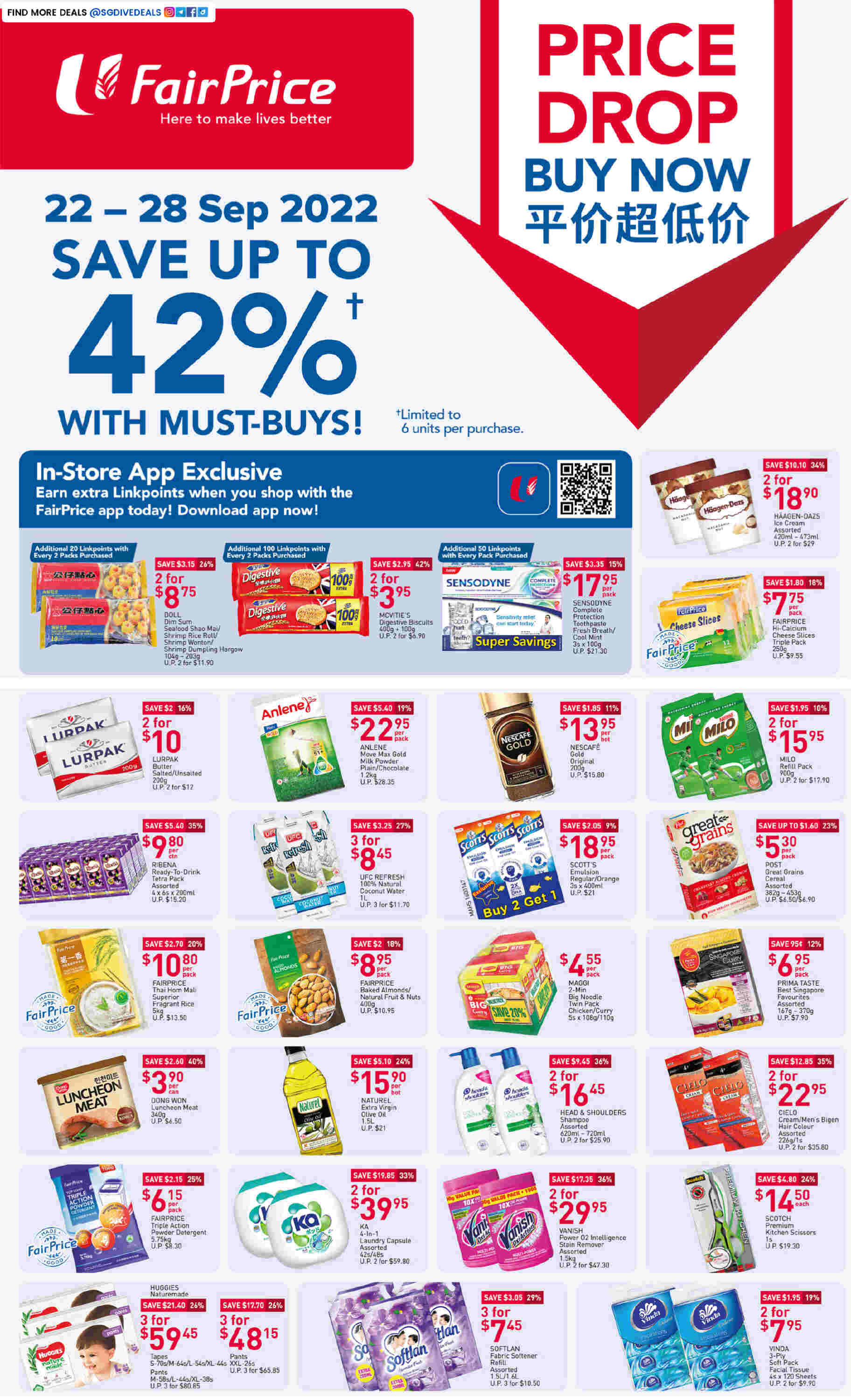 NTUC FairPrice,Price Drop Buy Now Save up to 42%