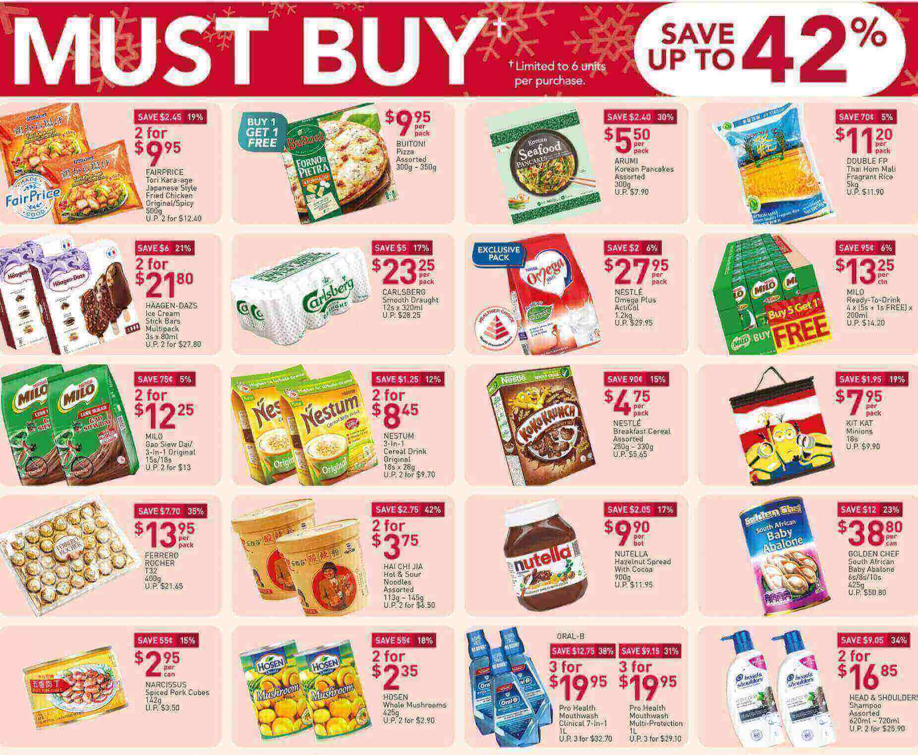 NTUC FairPrice,Up to 42% off December Deals