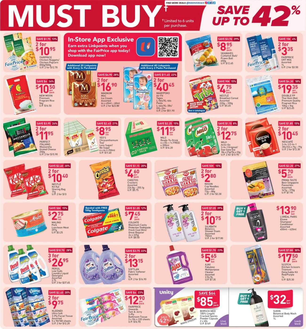 NTUC FairPrice,Weekly must buy save up to 42% off