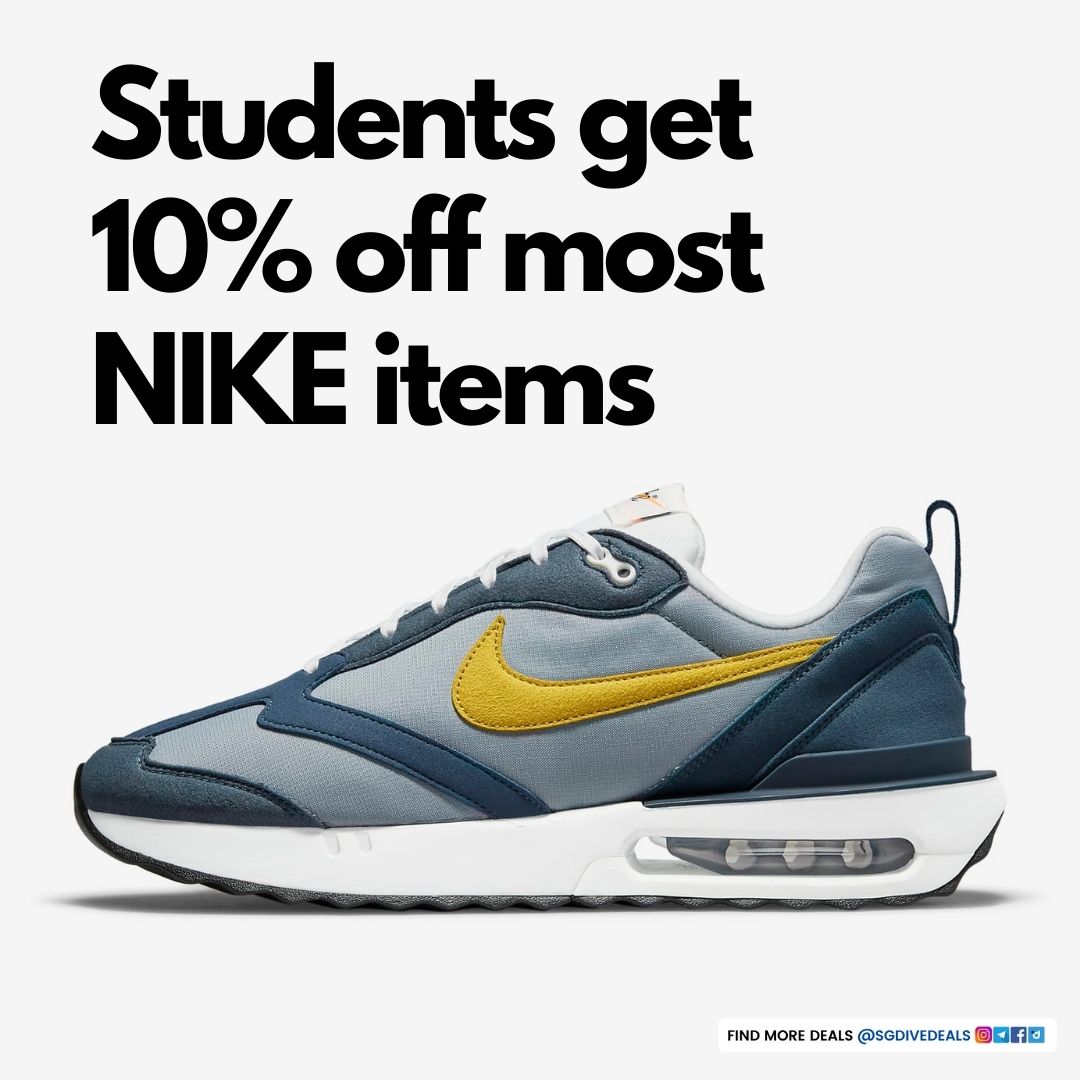 Nike,10% off most NIKE Items for students