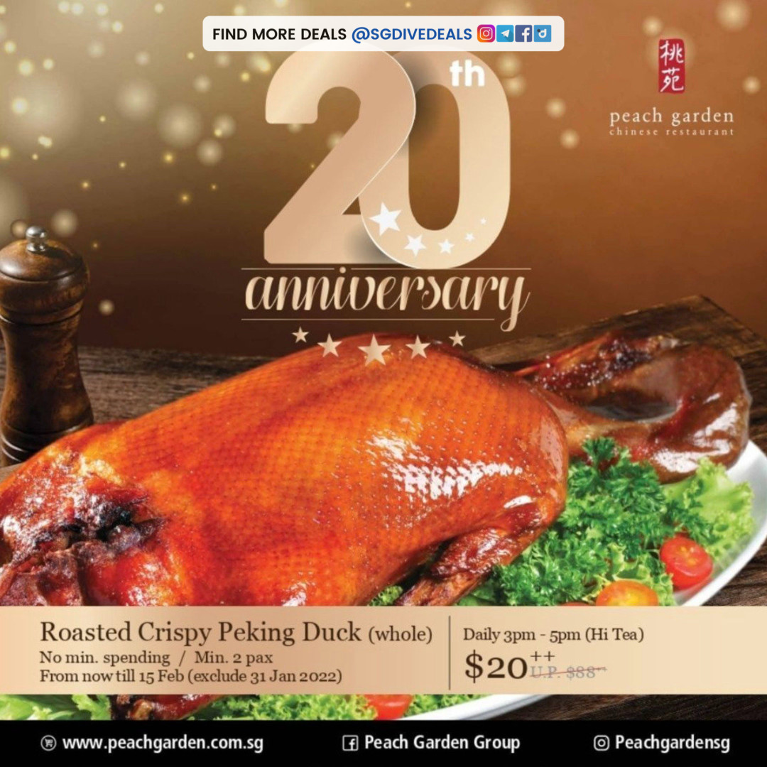 Peach Garden,Whole Roasted Crispy Peking Duck at ONLY $20