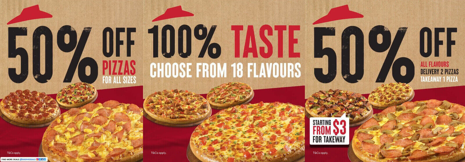 Pizza Hut,50% off on Pizzas