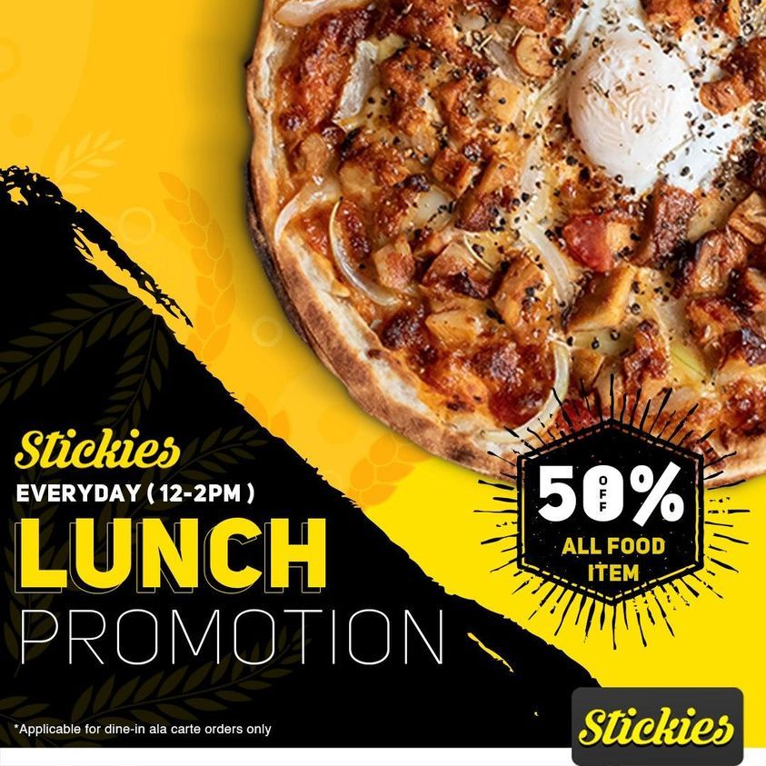 Stickies Bar,50% off All Mains Lunch Promotion!