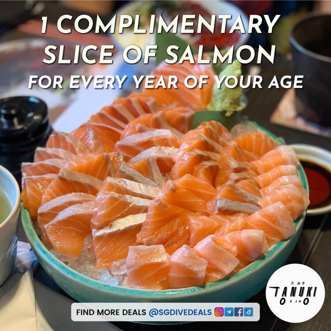 Tanuki Raw,1 Complimentary Salmon Slice per Year