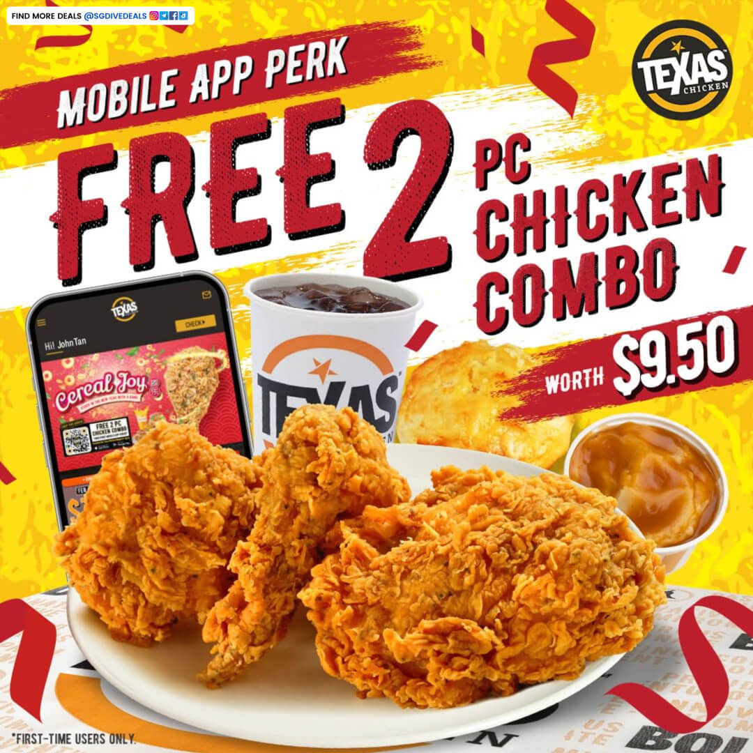Texas Chicken,Sign Up and get a FREE 2pc Chicken