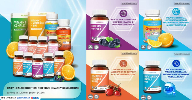 Watsons,Up to 30% off for Watsons Vitamins