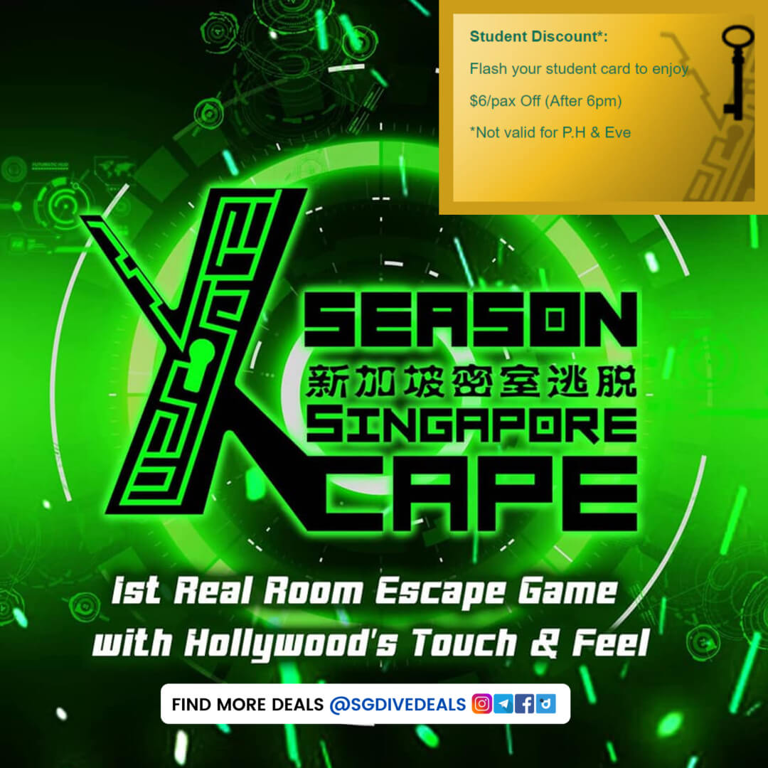 Xcape Singapore,Student Discount: $6/pax Off (Full Price $28)