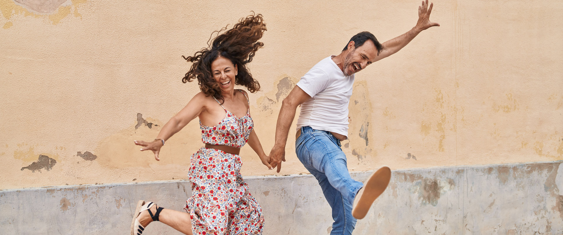 Couple dancing in the street