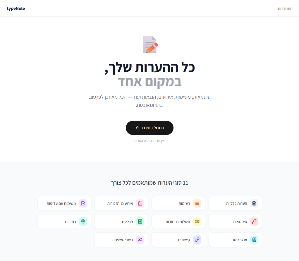 הערות לפי סוג