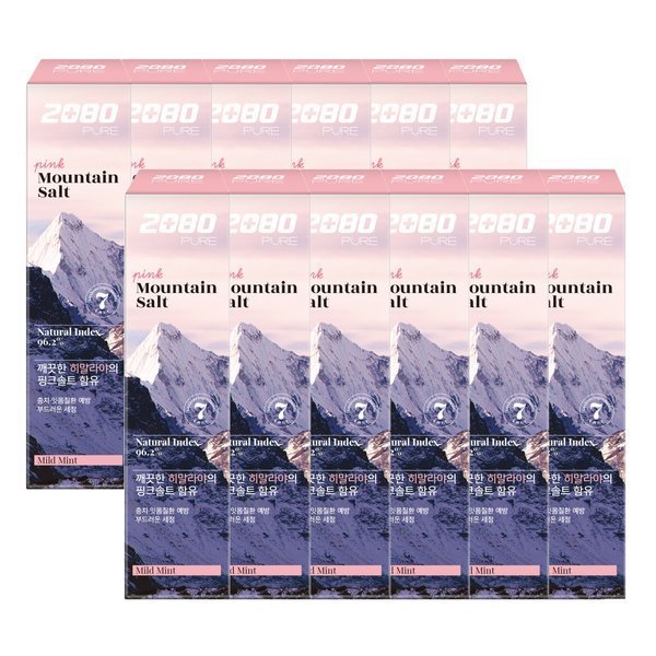 2080 퓨어 마운틴 솔트 치약 핑크 120g