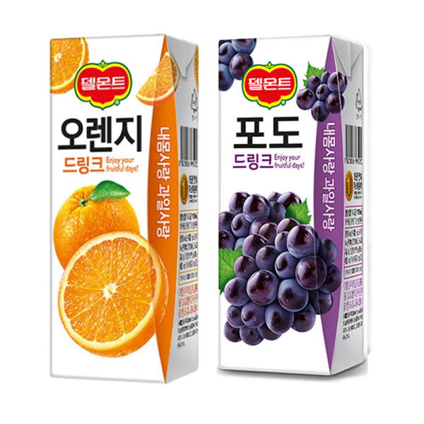 델몬트 오렌지 + 포도 드링크팩 190ml