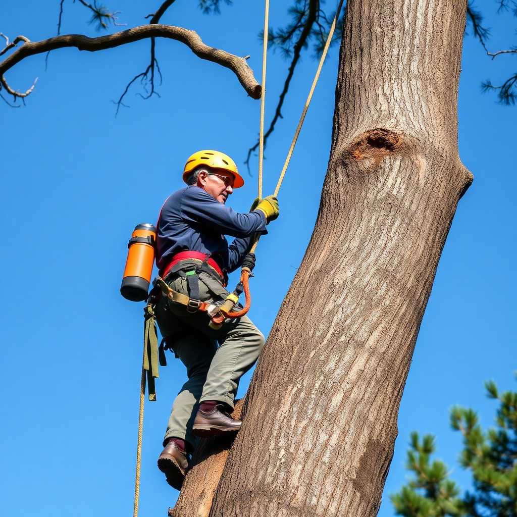 A highly skilled arborist wea