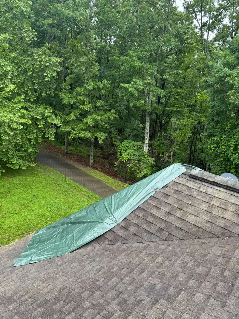 Tarp Covered Roof Cherokee County Georgia