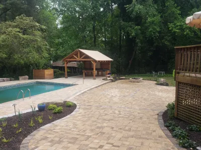 Pool patio firepit