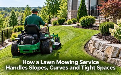 How a Lawn Mowing Service Handles Slopes Curves and Tight Spaces
