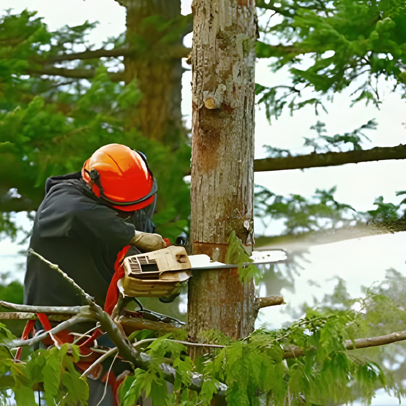 Chainsaw tree cutting