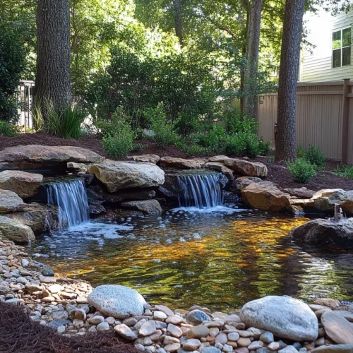 Create a serene oasis with our custom ponds and rock rivers designed for and natural beauty