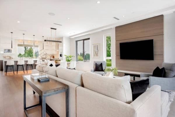 Living room remodel home audio TV mounting
