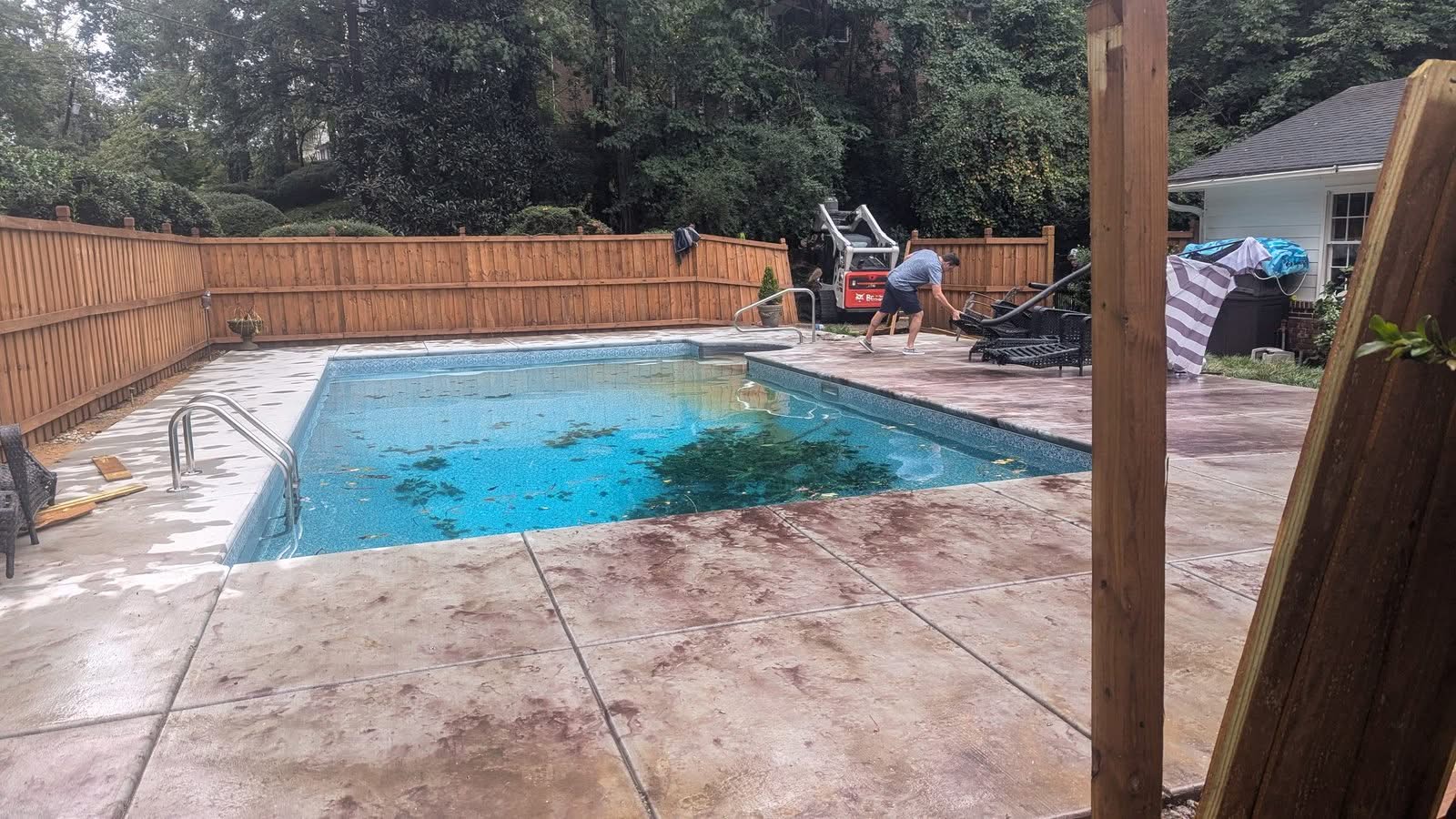 Atlanta ga pool deck cleared after tree removal