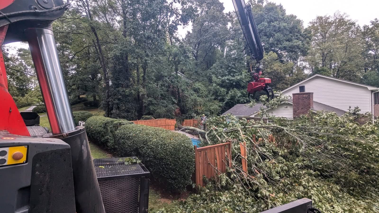 Atlanta ga storm tree removal grapple saw crane hero