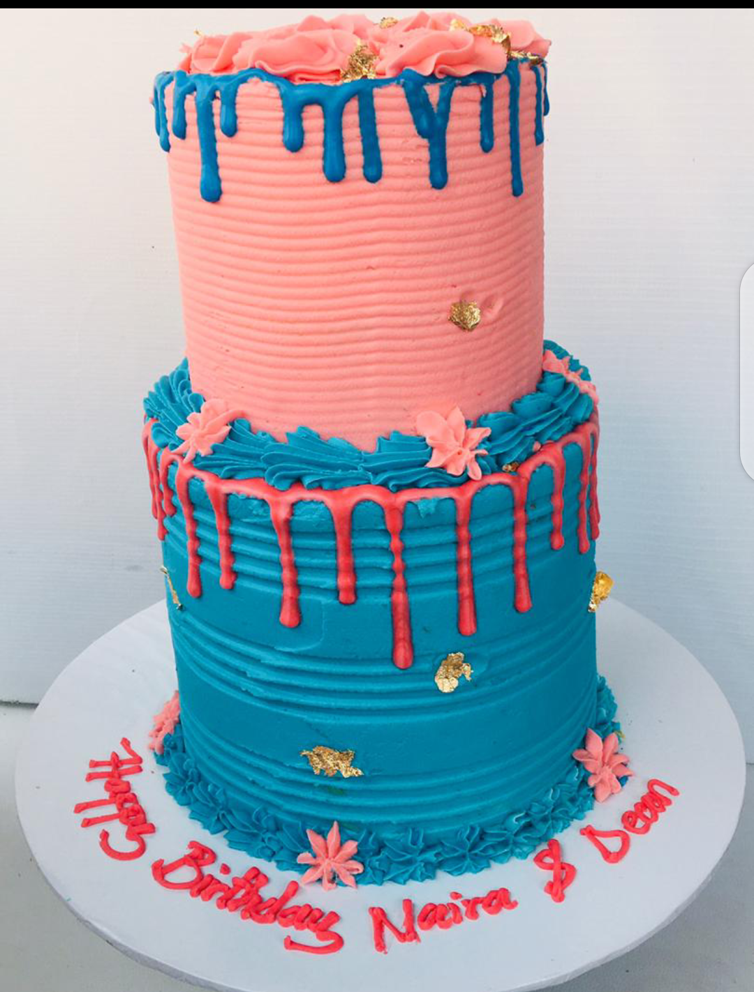 TWO TIER BIRTHDAY BUTTER ICING CAKE 