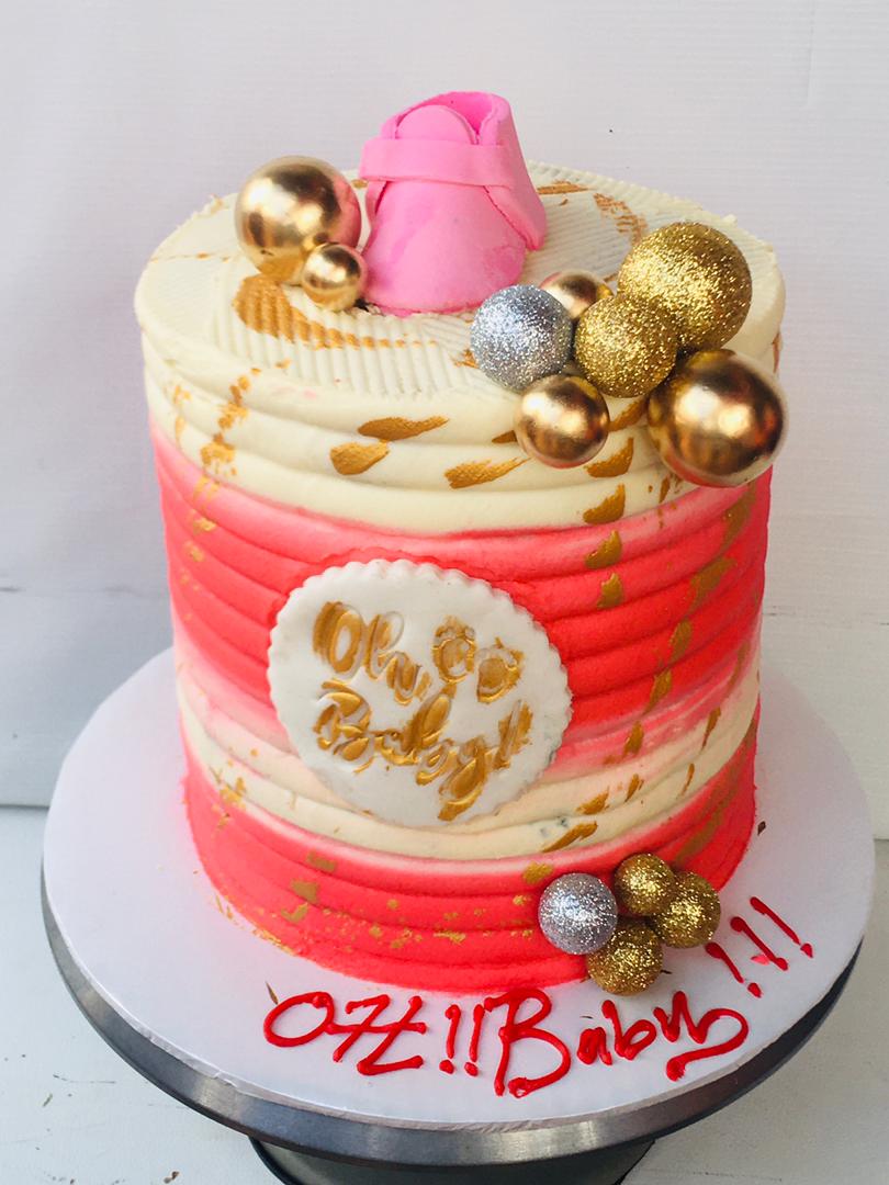 BUTTER BABY SHOWER CAKE