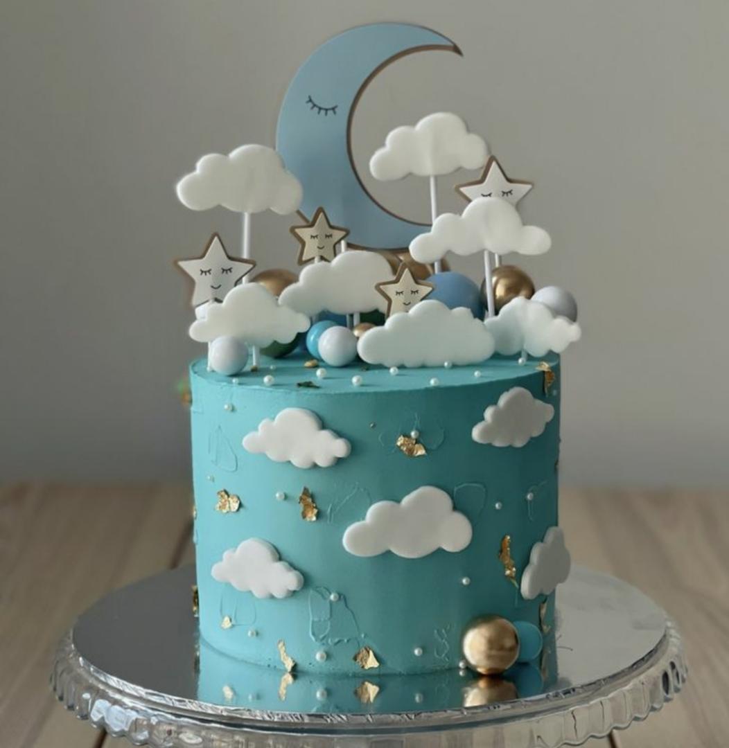 WHITE CLOUD BABY SHOWER CAKE