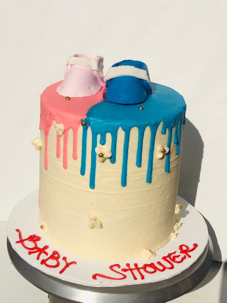 BUTTER BABY SHOWER CAKE 