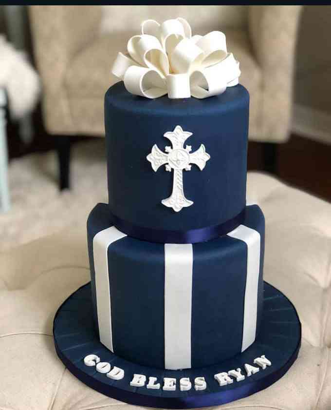 2 TIER FONDANT BAPTISM CAKE 