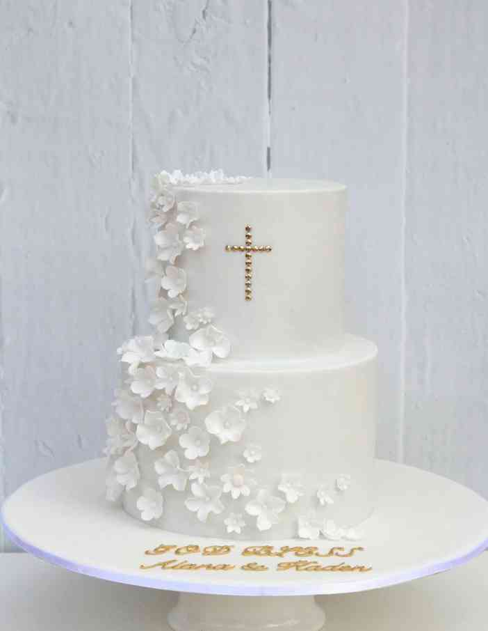 TWO TIER FONDANT BAPTISM CAKE 