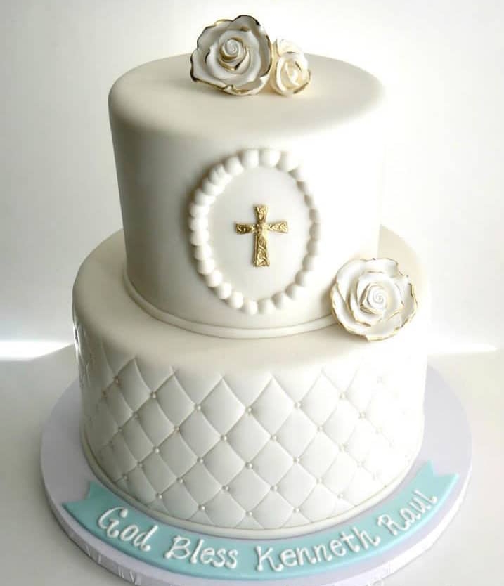 2 TIER BAPTISM CAKE 