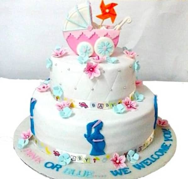 BEAUTIFUL TIER BABY SHOWER CAKE 