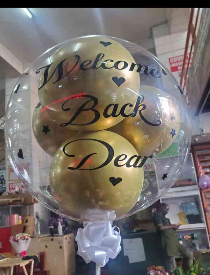 CLEAR BALLOON WITH A STICKER 