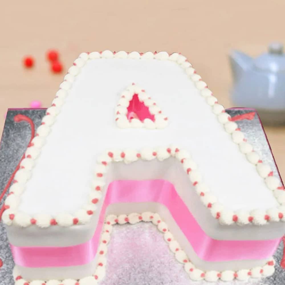 LETTER A FONDANT CAKE