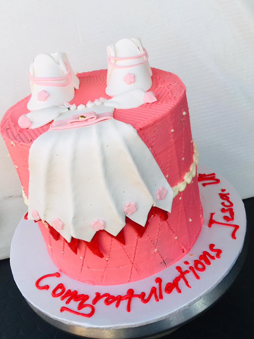 10 INCH GIRL BABY SHOWER  CAKE