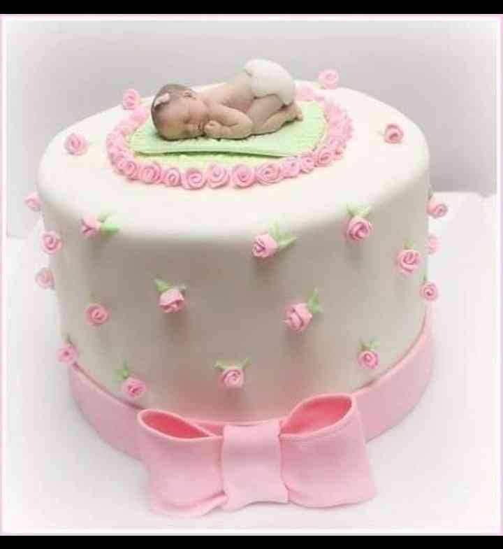 PEACH BABY SHOWER CAKE 