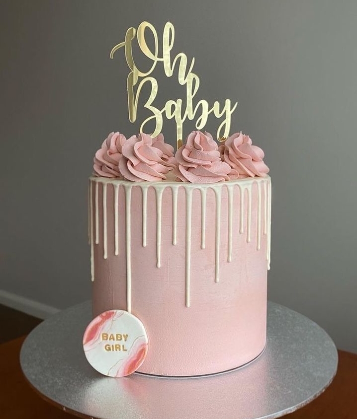 PEACH OH GIRL BABY SHOWER CAKE 